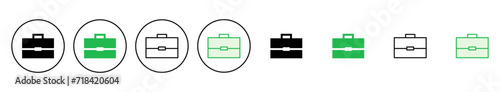 Briefcase icon set. suitcase icon. luggage symbol.