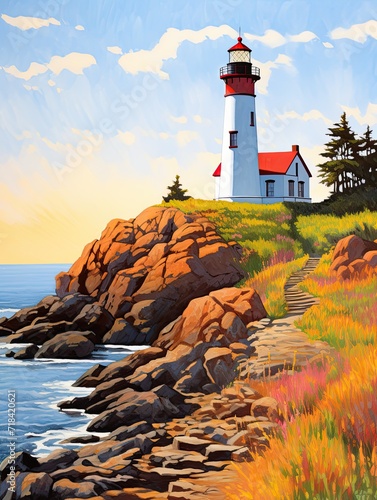 Coastal New England Lighthouses National Park Art Print: Parkside Beacon Lighthouse photo