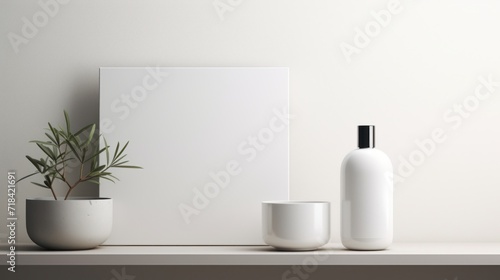 A clean and uncluttered mockup scene for showcasing products  AI generated © Olive Studio