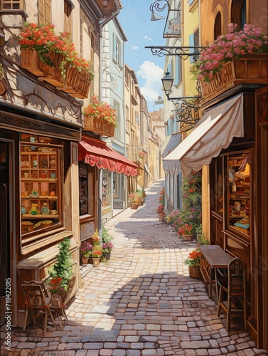 French Patisserie Storefronts: Charming Pathway Scene to the Irresistible Patisserie © Michael