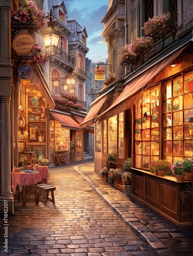 Pathway to the French Patisserie: Captivating Storefronts in a Scenic Walk