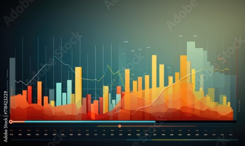 Abstract financial background with charts and graphs. 