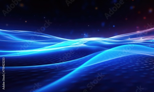 abstract background with glowing lines and waves