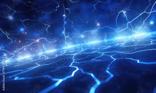 lightning bolt in the dark blue background. © TheoTheWizard