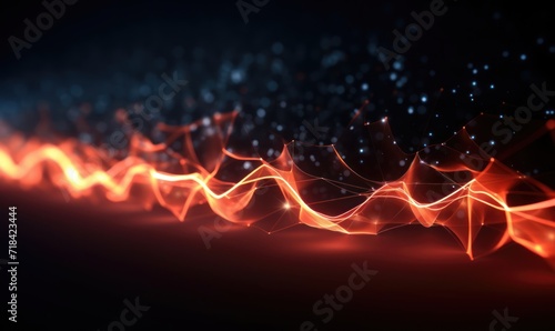 abstract background with glowing lines and bokeh.