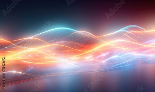 abstract background with glowing abstract waves