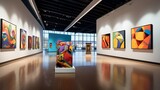 A modern art gallery with interactive exhibits  AI generated