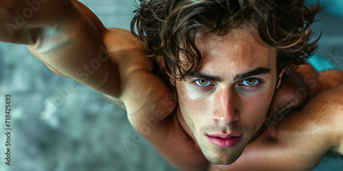 A handsome athletic man clo...