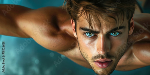 A handsome athletic man clo...