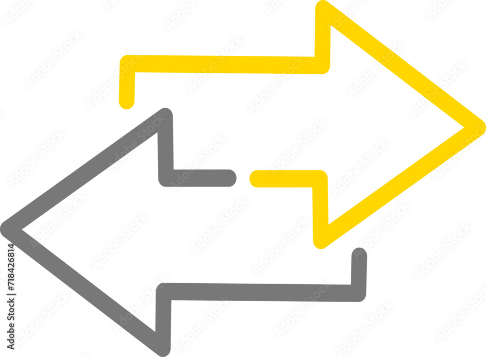 Transferring arrow icon line. Linear style sign for mobile concept and web design. Left right arrow simple line vector icon. Replaceable vector design