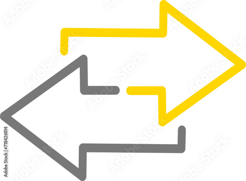 Transferring arrow icon line. Linear style sign for mobile concept and web design. Left right arrow simple line vector icon. Replaceable vector design