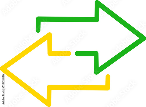 Transferring arrow icon line. Linear style sign for mobile concept and web design. Left right arrow simple line vector icon. Replaceable vector design