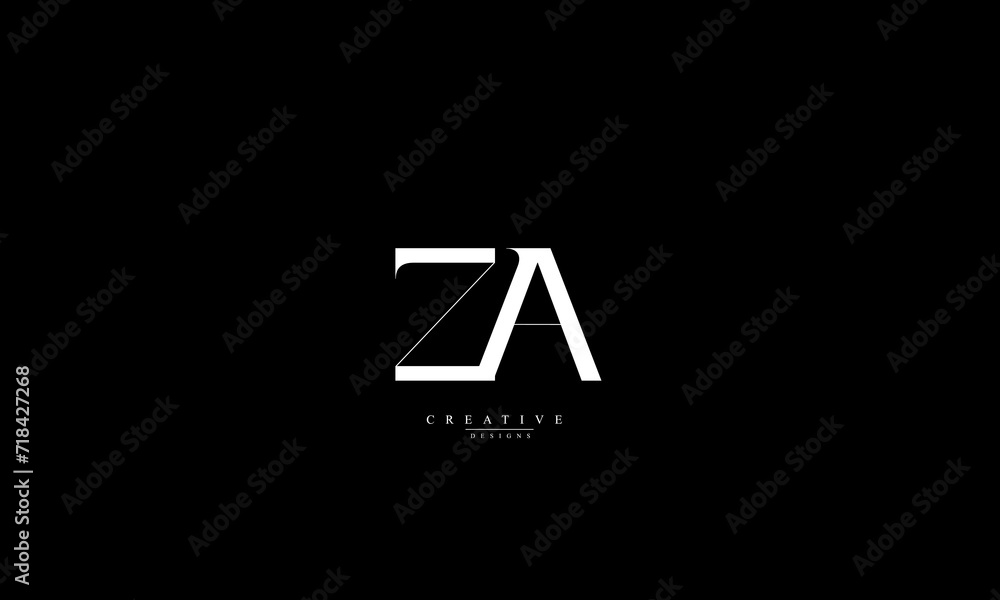 Alphabet letters Initials Monogram logo ZA AZ Z A Alphabet letters Initials Monogram logo ZA AZ Z A
