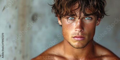 A handsome athletic man clo...