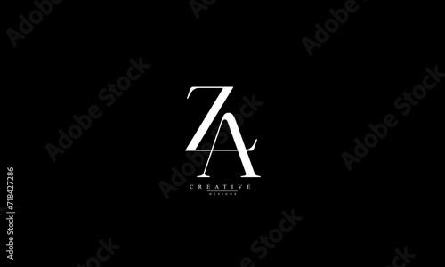 Alphabet letters Initials Monogram logo ZA AZ Z A