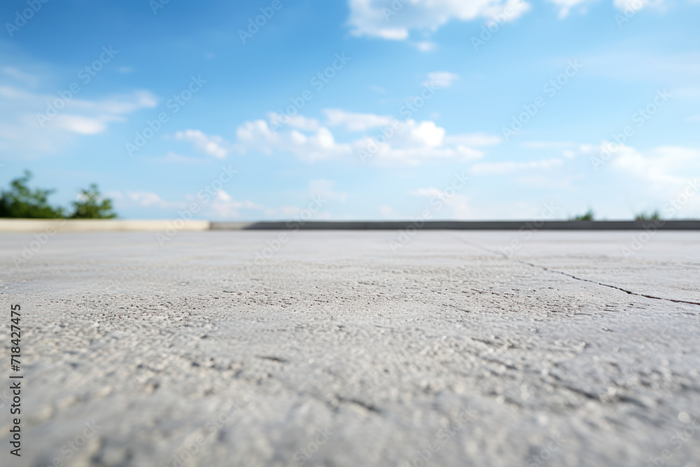 Obraz premium A smooth, untouched surface of a newly poured concrete sidewalk, illustrating the clean and fresh appearance of urban infrastructure. Generative Ai.