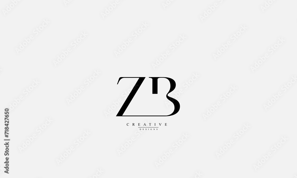 Obraz premium Alphabet letters Initials Monogram logo ZB BZ Z B