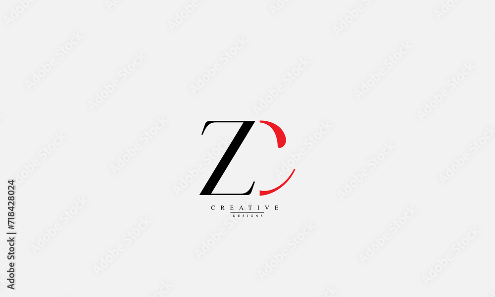 Alphabet letters Initials Monogram logo ZC CZ Z C - obrazy, fototapety, plakaty 