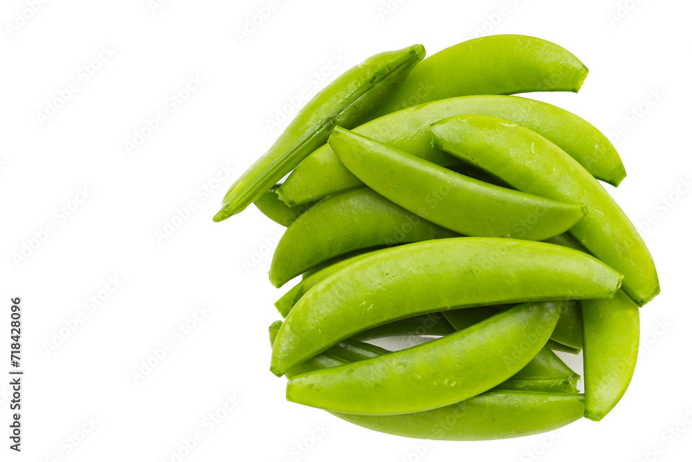 Fresh young green peas on white background. Fresh young green peas on white background.