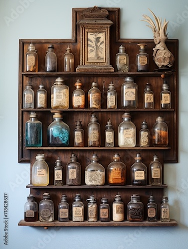 Vintage Apothecary Bottles Wall Art - Charming Displays of Old Medicine Containers