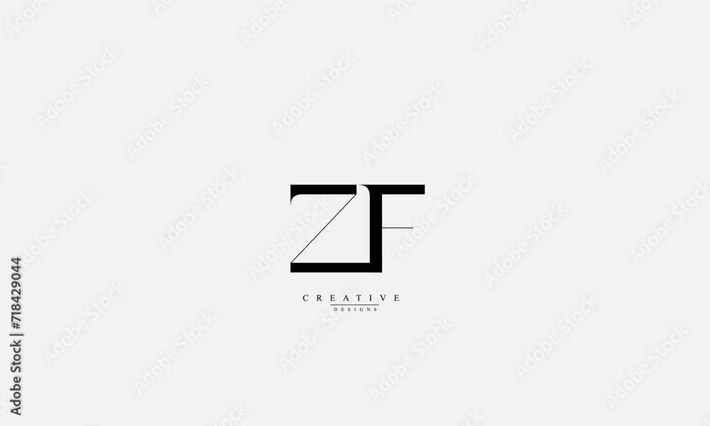 Alphabet letters Initials Monogram logo ZF FZ Z F Alphabet letters Initials Monogram logo ZF FZ Z F
