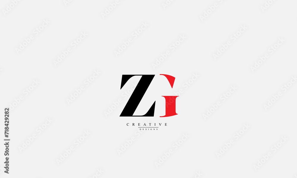 Alphabet letters Initials Monogram logo ZG GZ Z G Alphabet letters Initials Monogram logo ZG GZ Z G