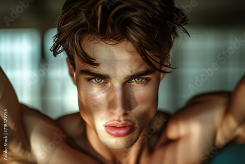 A handsome athletic man clo...