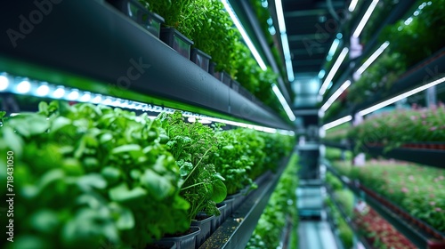 High-Tech Vertical Farm Optimized by AI for Sustainability © T-REX