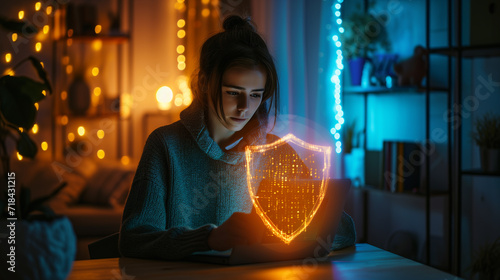 Cybersecurity Shield Protecting Personal Devices