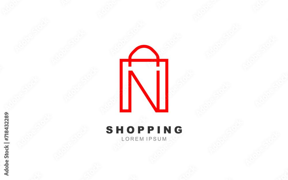 N Letter shopping bag insulated logo template for symbol of business identity N Letter shopping bag insulated logo template for symbol of business identity