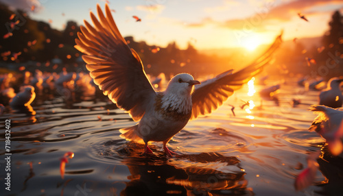 Seagull flying freely, wings spread, reflecting beauty in nature generated by AI © Jeronimo Ramos