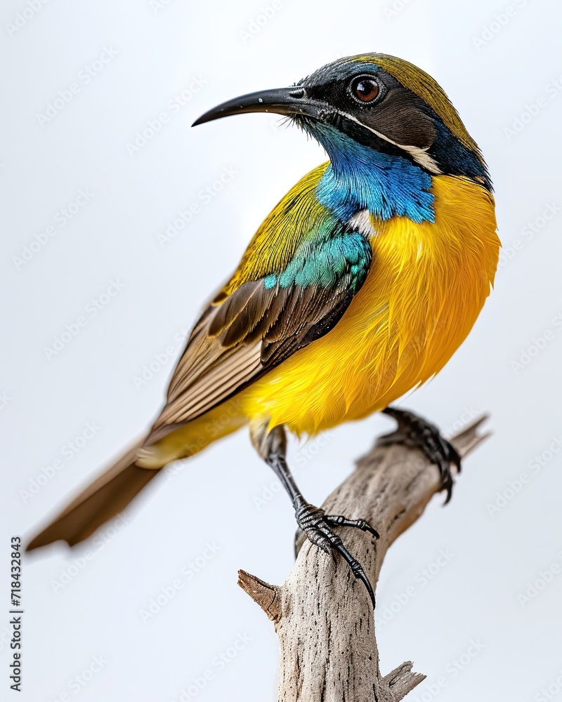 the Olive-backed Sunbird isolated on white AI Generative the Olive-backed Sunbird isolated on white AI Generative