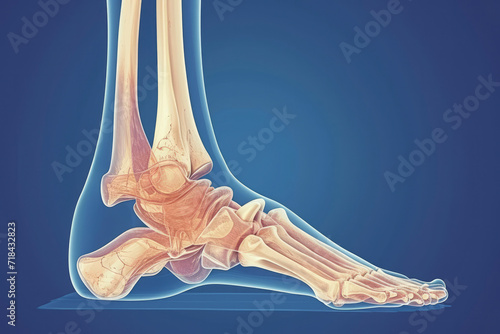 Bones: The ankle joint is formed by the lower ends of the tibia and fibula (leg bones)