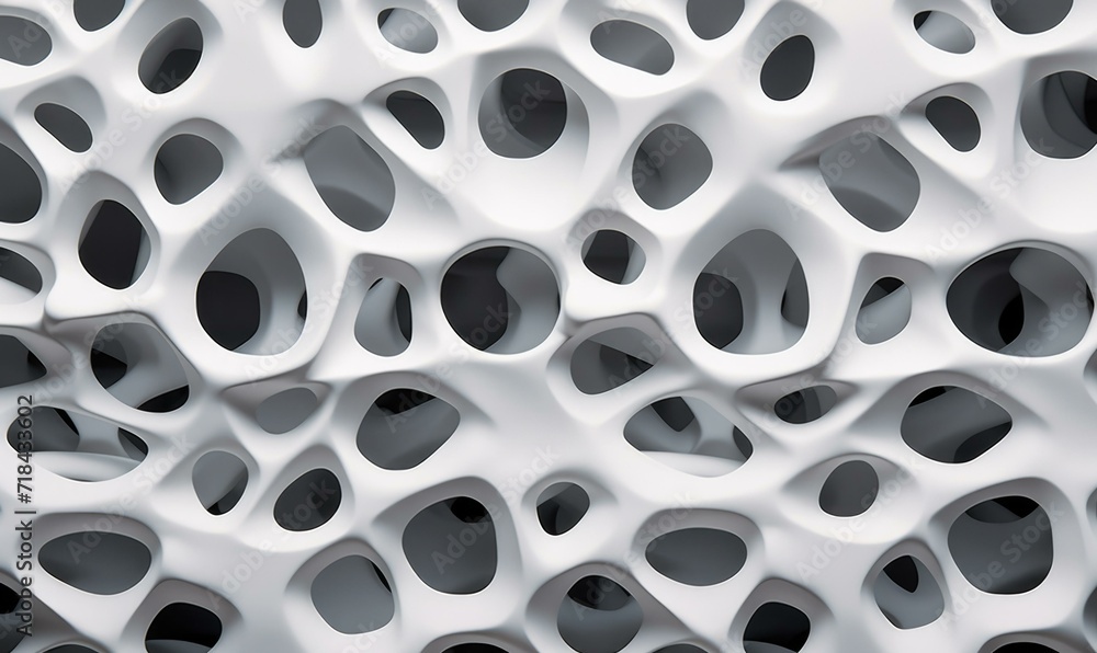 A close up of a white surface with holes. Generative AI. A close up of a white surface with holes. Generative AI.