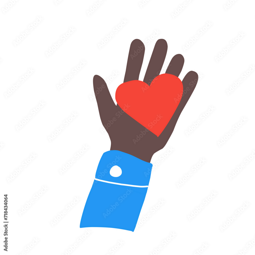 Hands holding heart, giving and sharing love to people Hands holding heart, giving and sharing love to people