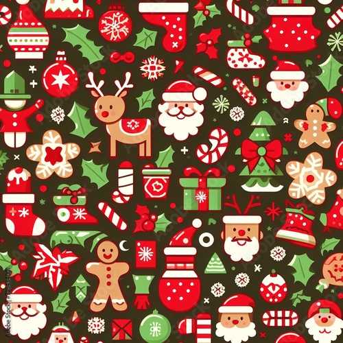 Seamless christmas illustration background decoration concept