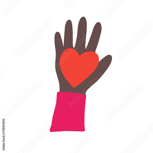 Hands holding heart  giving and sharing love to people