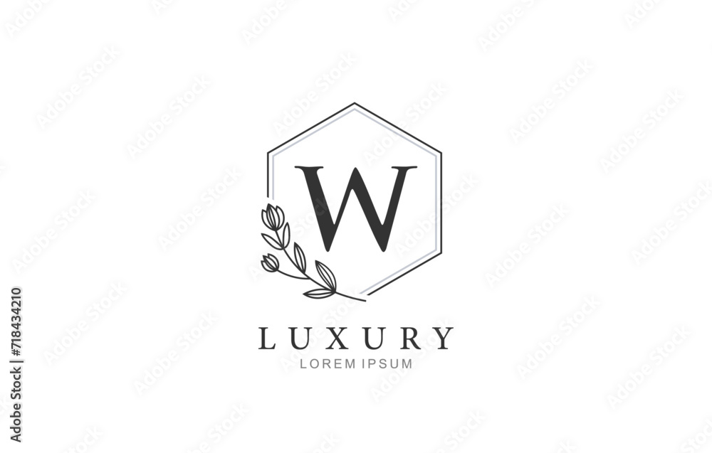 W Letter floral classic logo template for symbol of business identity W Letter floral classic logo template for symbol of business identity