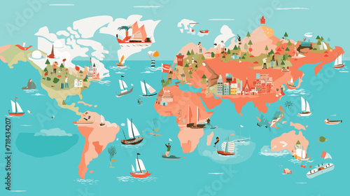 World wide business concept image. Vector illustration.