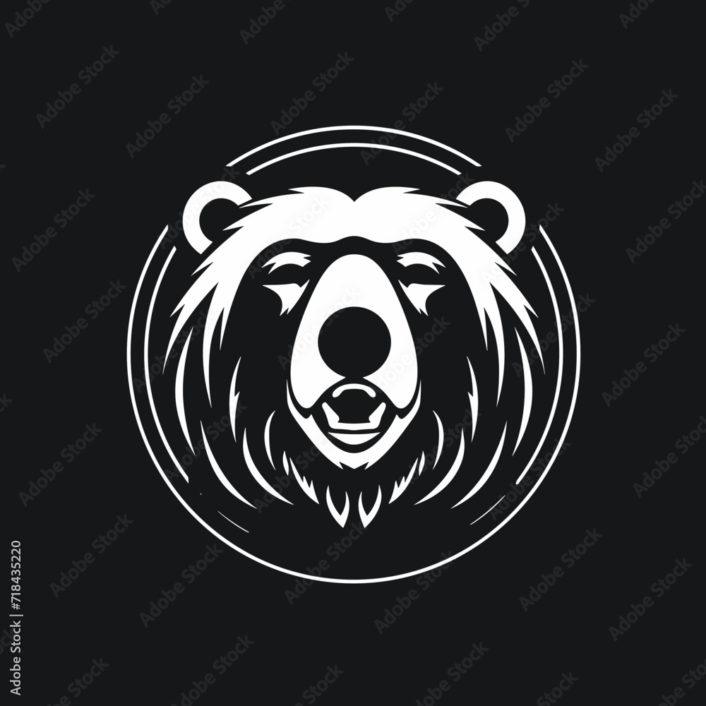 bear head vector logo black and white silhouette bear head vector logo black and white silhouette