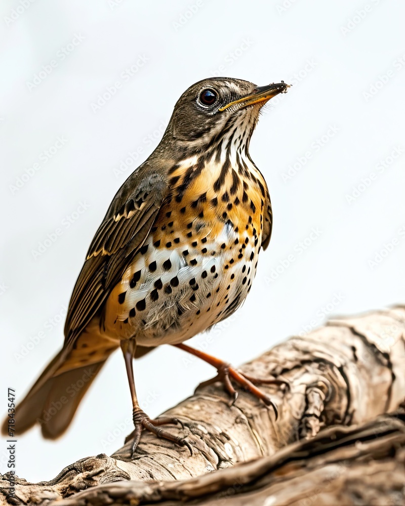 Portrait Shama Thrush standing on wood branch AI Generative Portrait Shama Thrush standing on wood branch AI Generative