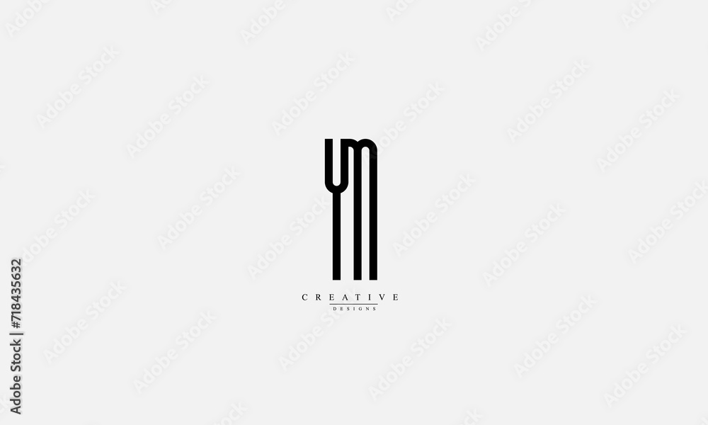 Alphabet letters Initials Monogram logo YM Y M Alphabet letters Initials Monogram logo YM Y M