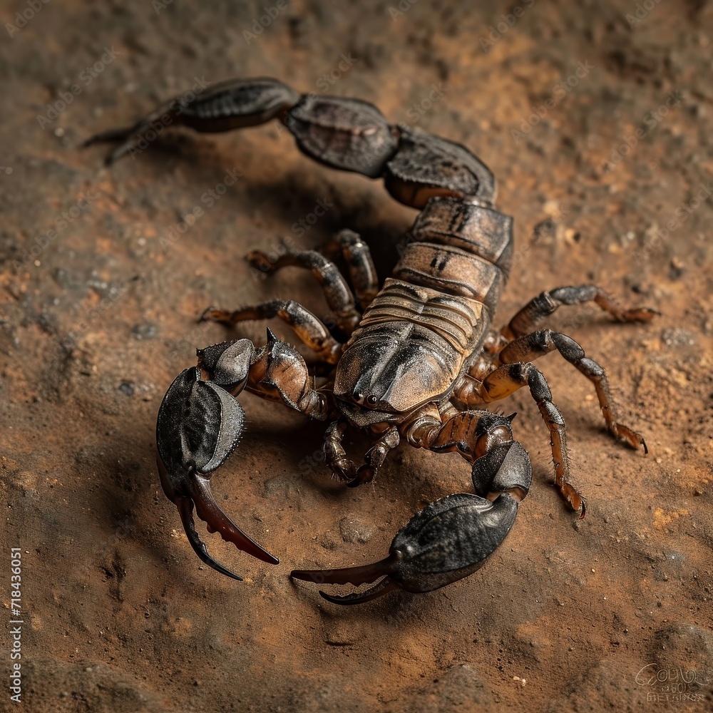 Scorpion Crawling on Ground in Dirt, A Detailed Capture of a Deadly Arachnid in Its Natural Habitat Scorpion Crawling on Ground in Dirt, A Detailed Capture of a Deadly Arachnid in Its Natural Habitat