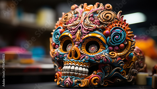 Colorful indigenous mask, a joyful celebration of Mexican culture and tradition generated by AI © Jeronimo Ramos