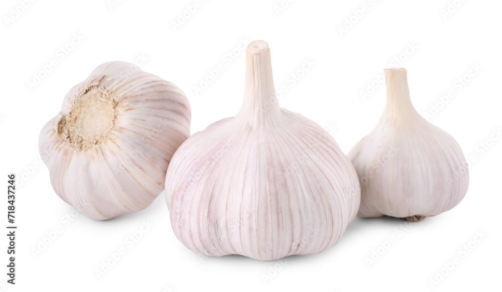 Heads of fresh garlic isolated on white Heads of fresh garlic isolated on white