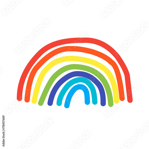 Cute abstract rainbows set graphic elements in flat design © Micin