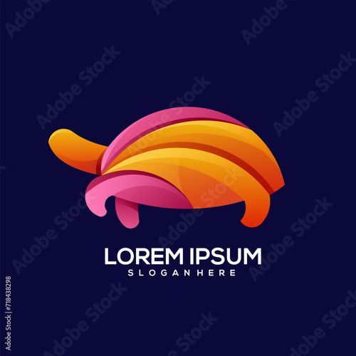 Turtle logo colorful gradient illustration