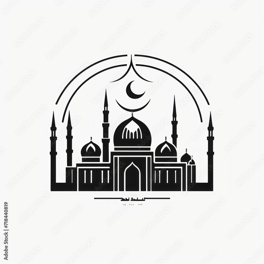 illustration of an Mosque design, set of icons for design mosque, mosque Islamic Ramadhan, elements mosque muslim	

