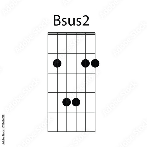 Bsus2 guitar chord icon
