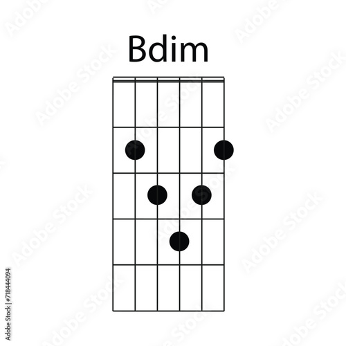 Bdim guitar chord icon